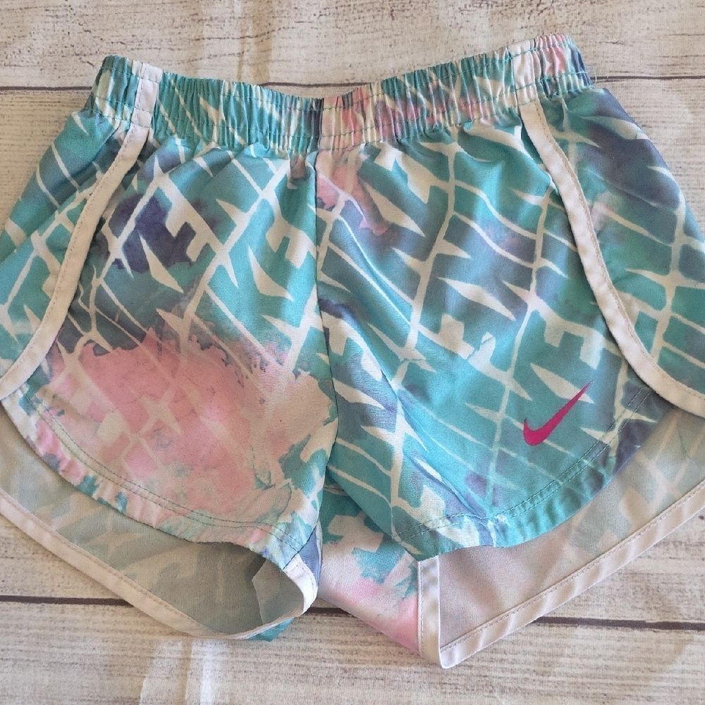 Nike Pink and Blue Geometric Running Shorts